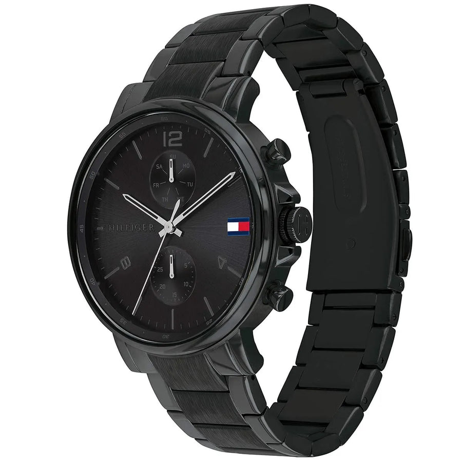 Tommy Hilfiger 1710414 Black Stainless Steel Strap With Black Dial Watch For Men