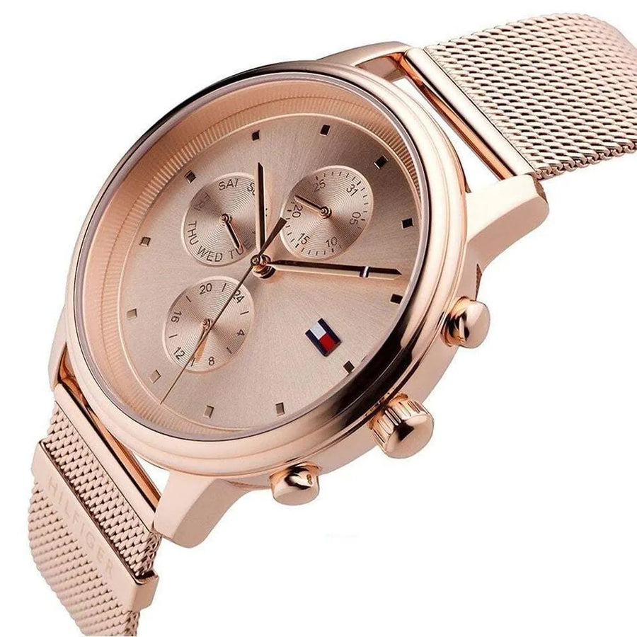 Tommy Hilfiger 1781907 Women's Watch Rose Gold Stainless Steel Strap With Rose Gold Dial