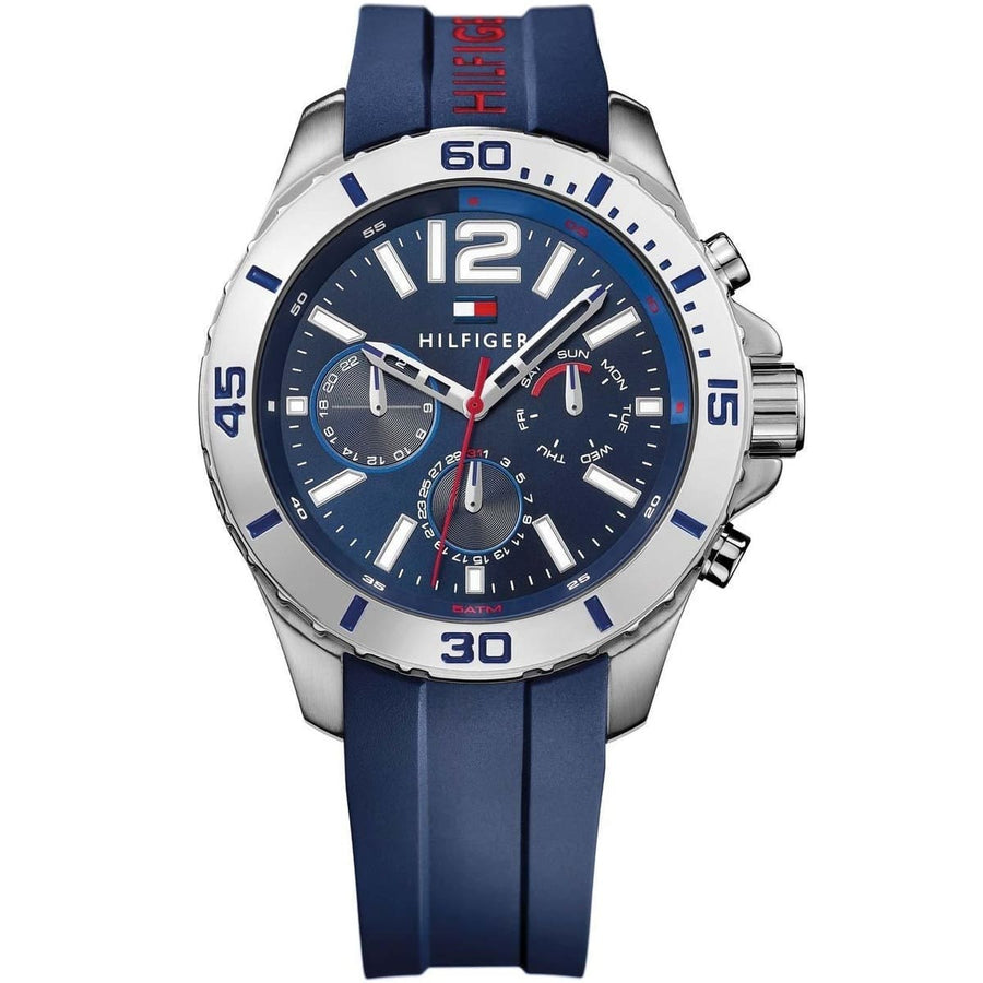 Tommy Hilfiger 1791142 Mens Watch Blue Rubber Strap With Blue Dial