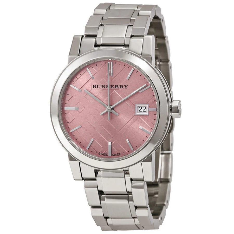 Burberry BU9124 Silver Stainless Steel Strap With Pink Dial Watch For Women