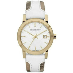 Burberry BU9110 Womens Watch Leather Strap And White Dial