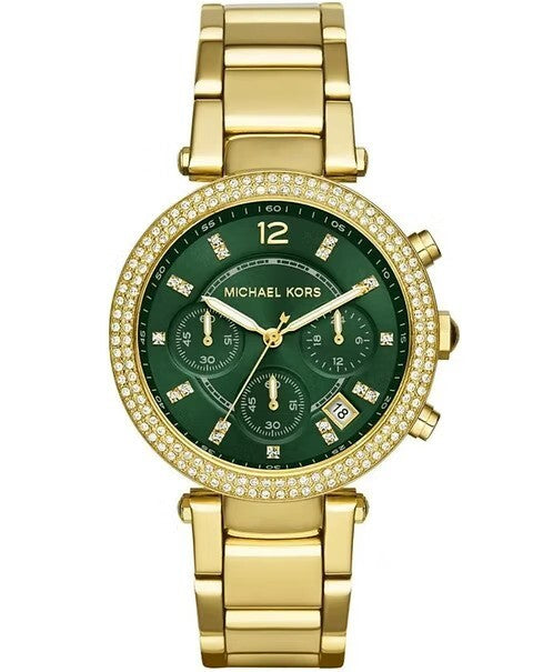 Michael Kors MK6263 Gold Stainless Steel Strap With Green Dial Watch For Women