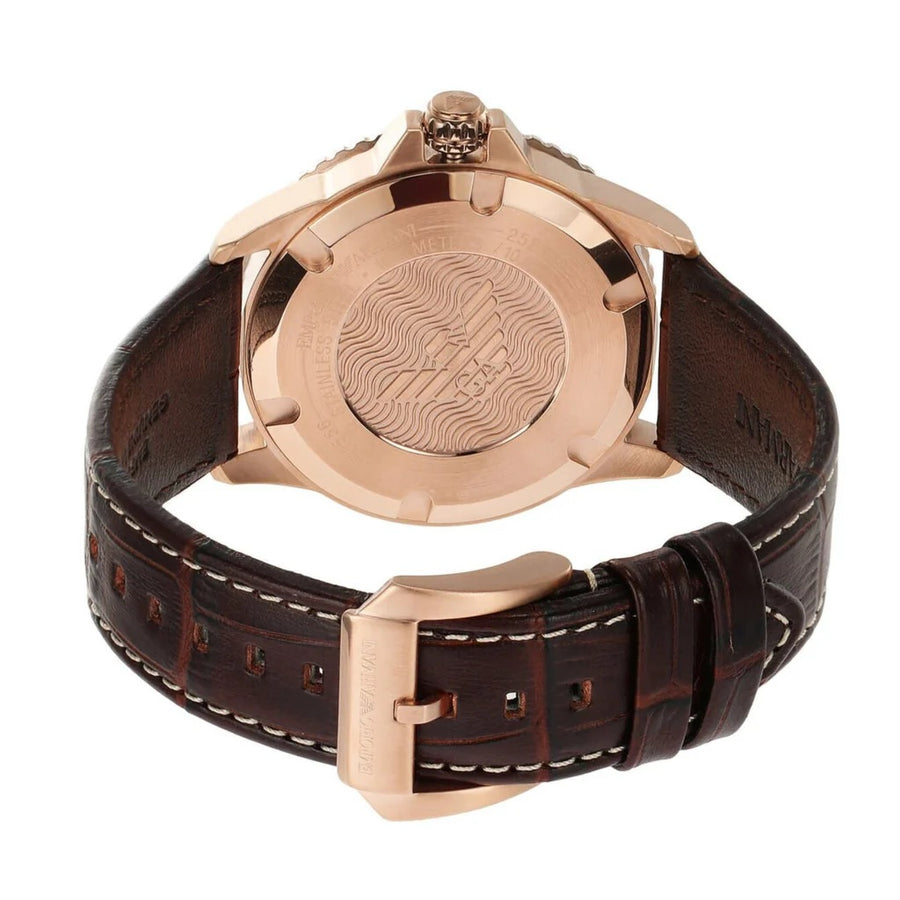 Emporio Armani AR11556 Mens Watch Brown Leather Strap Blue Dial