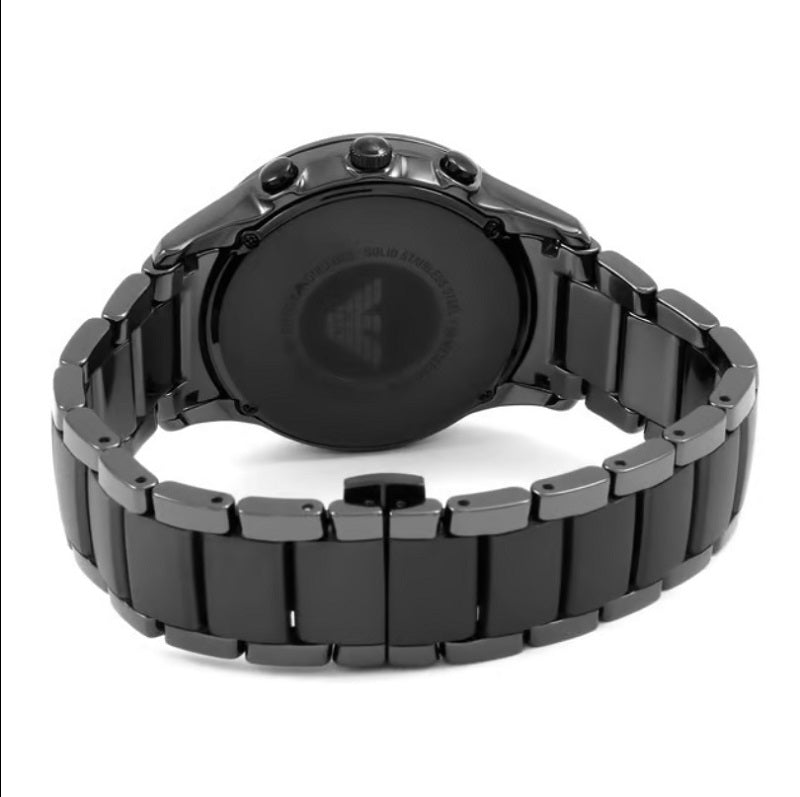 Emporio Armani Ar1452 Mens Watch Ceramic Black Strap With Black Dial