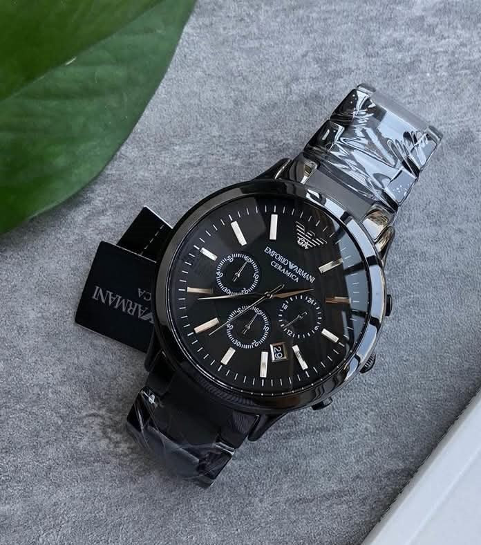 Emporio Armani Ar1452 Mens Watch Ceramic Black Strap With Black Dial