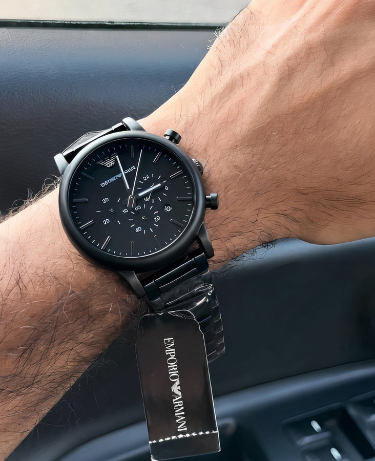 Emporio Armani AR1895 Mens Watch Black Stainless Steel