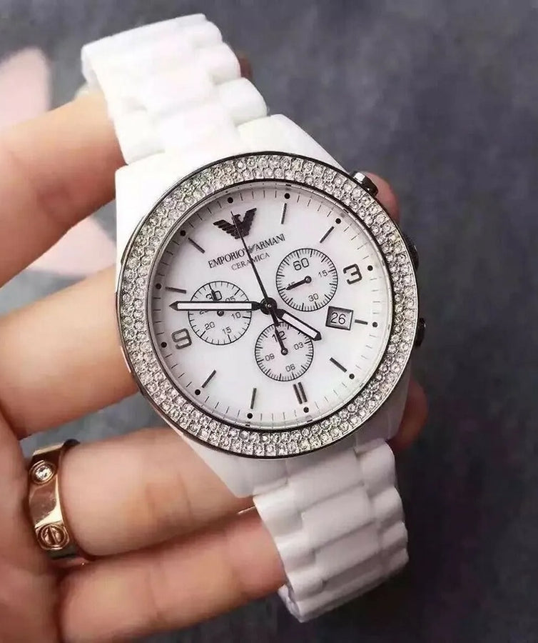 Emporio Armani AR1456 White Ceramica Watch For Women