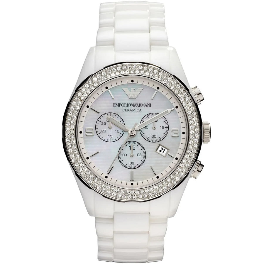 Emporio Armani AR1456 White Ceramica Watch For Women