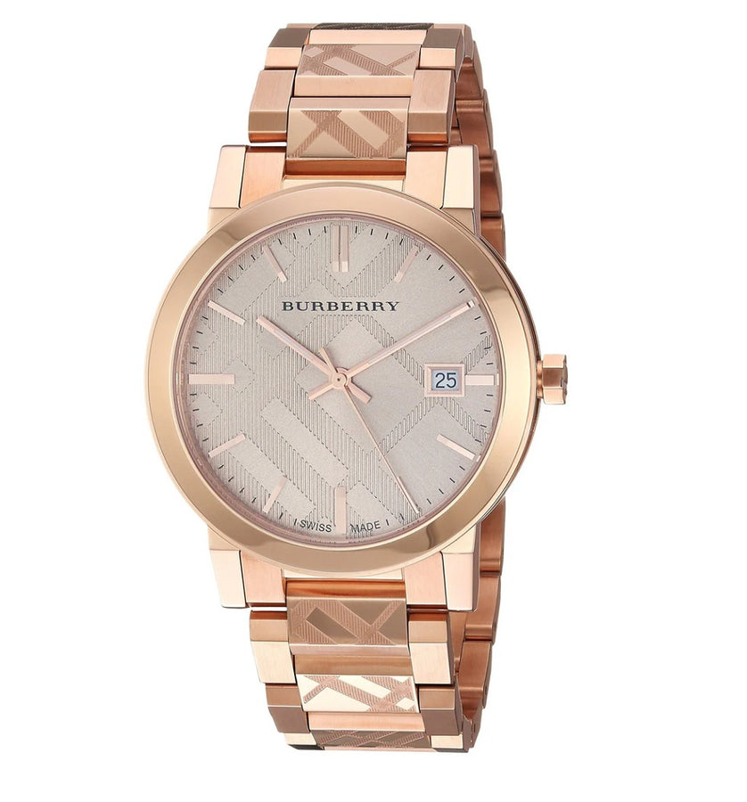 Burberry BU9039  Rose Gold Stainless Steel Strap With Gold Dial Watch For Unisex