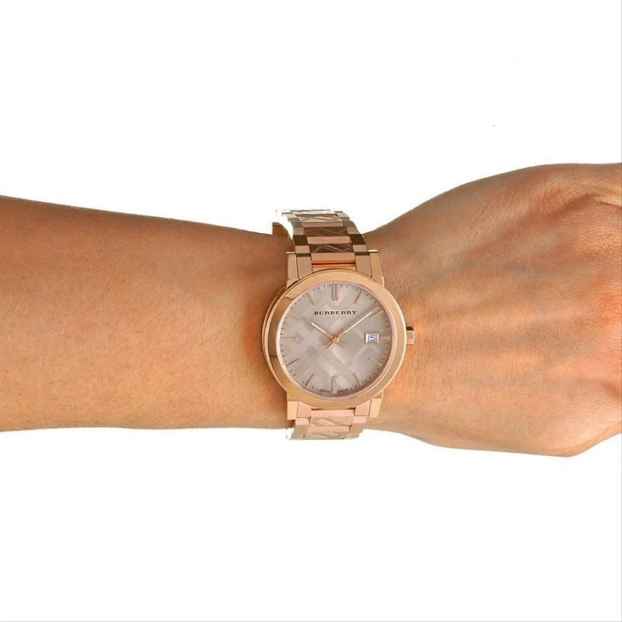 Burberry BU9039  Rose Gold Stainless Steel Strap With Gold Dial Watch For Unisex