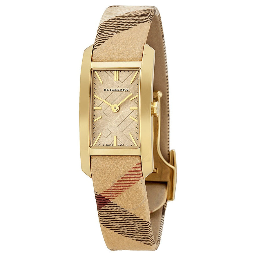 Burberry BU9509 Multicolor Leather Strap With Gold Dial Watch For Women