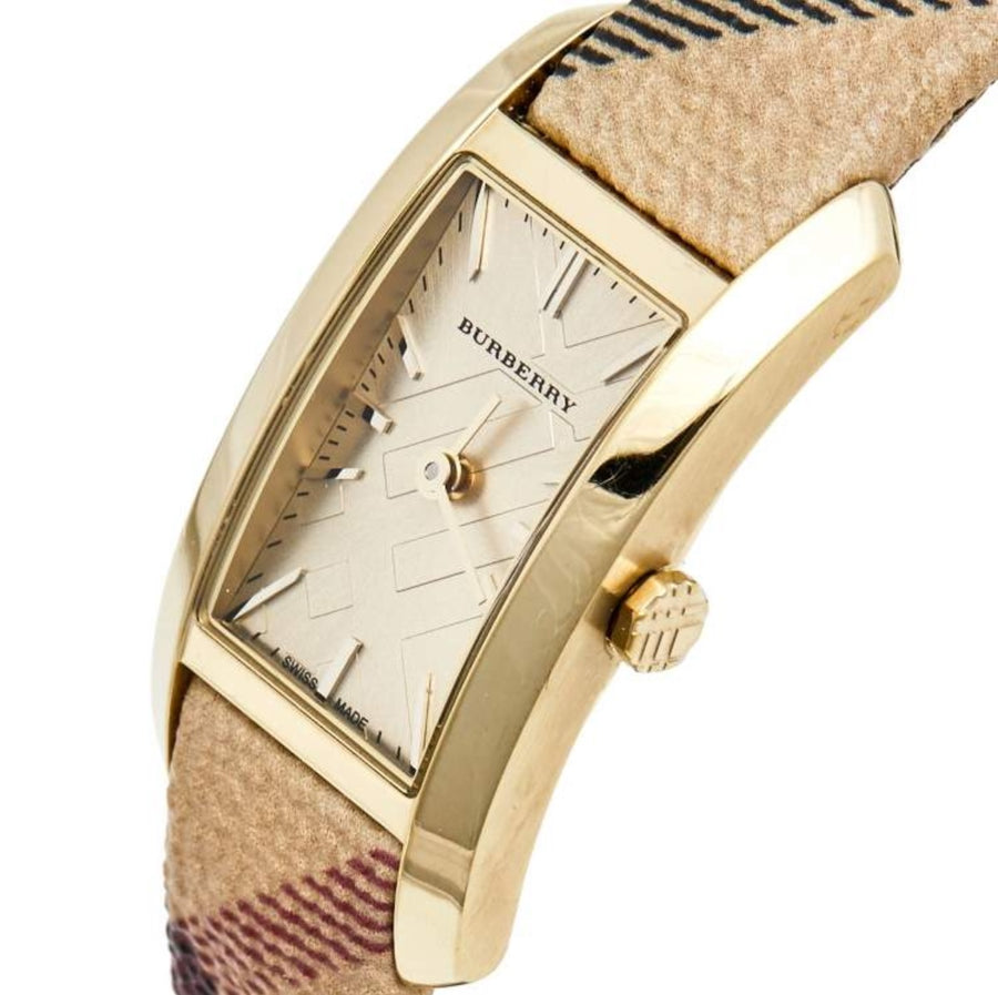 Burberry BU9509 Multicolor Leather Strap With Gold Dial Watch For Women