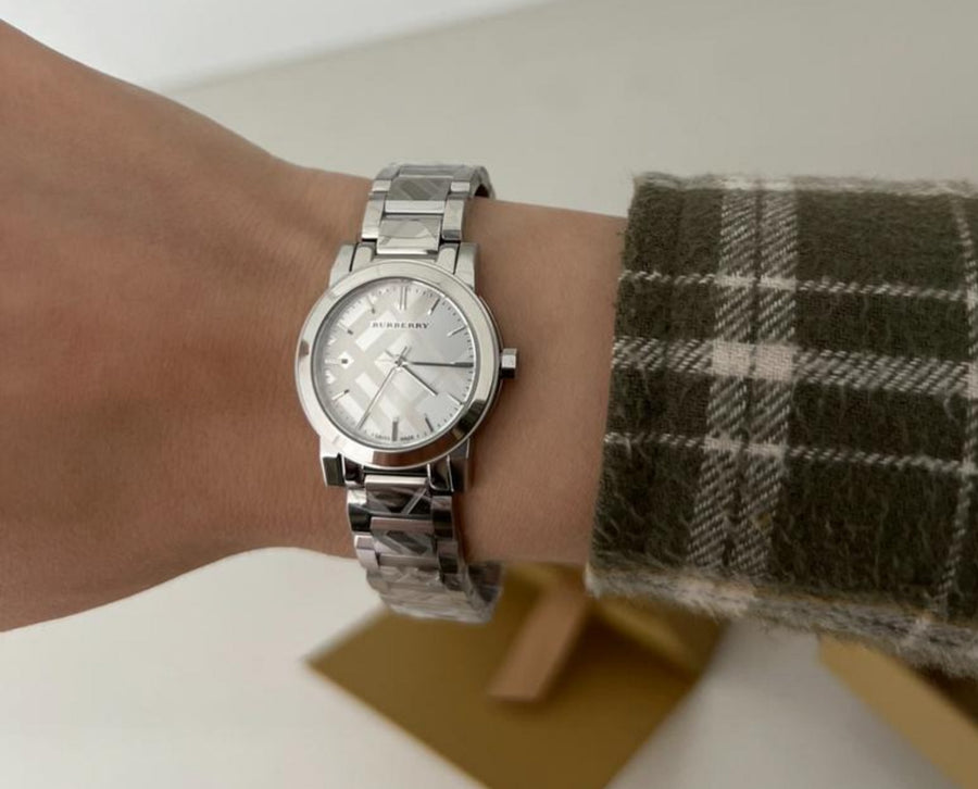 Burberry BU9233 Silver Stainless Steel Strap With Silver Dial Watch For Women