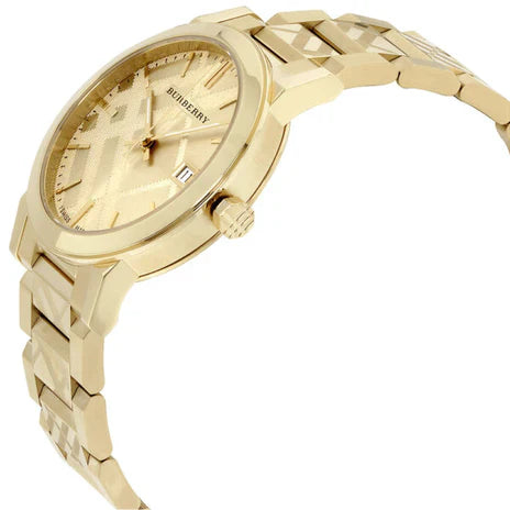 Burberry BU9234 Yellow Gold Stainless Steel Strap With Gold Dial Watch For Women