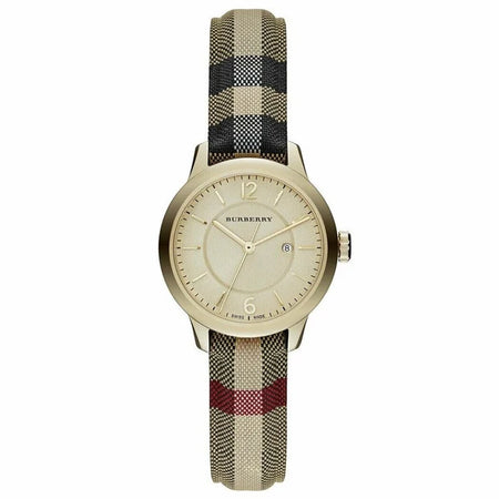 Burberry BU10104 Multicolor Leather Strap With Gold Dial Watch For Women