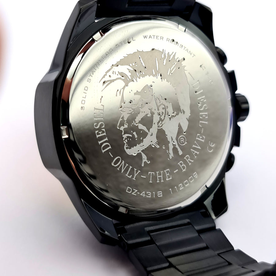 Diesel DZ4318 Black Mens Watch Stainless Steel Black Iridescent Dial