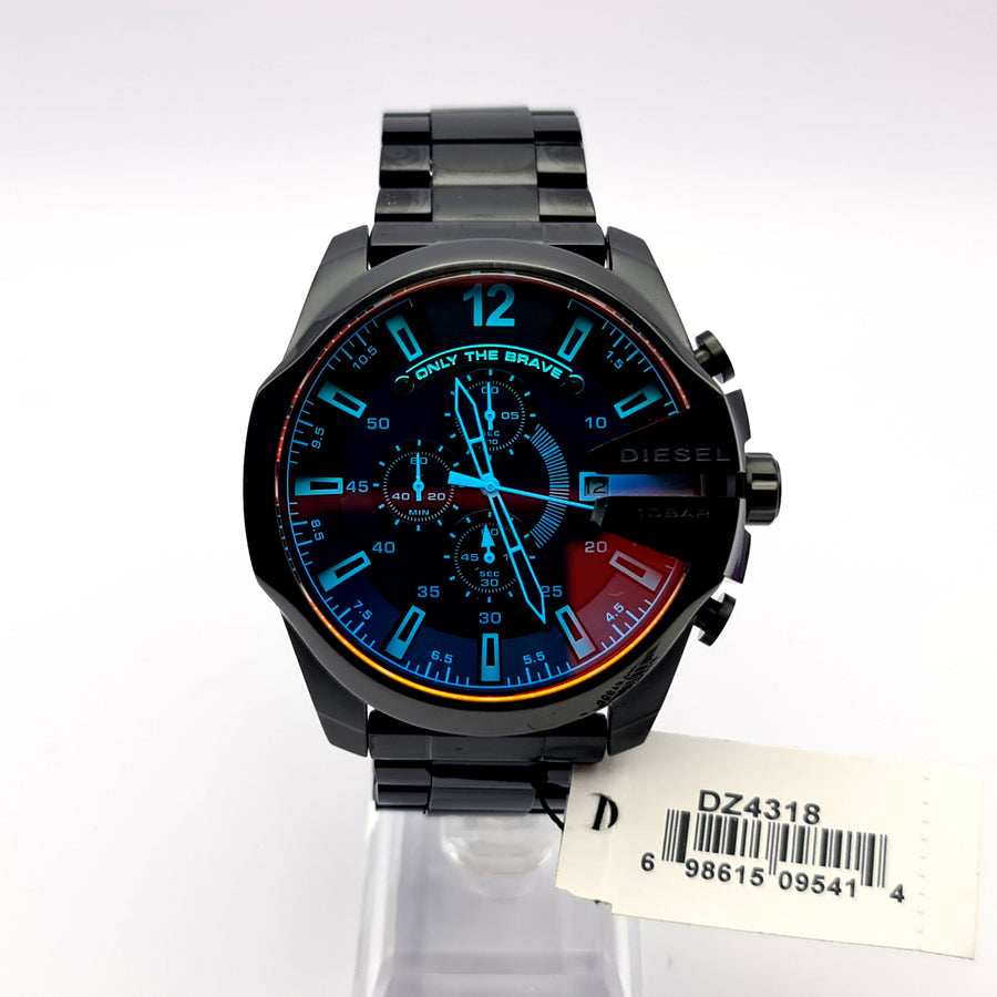 Diesel DZ4318 Black Mens Watch Stainless Steel Black Iridescent Dial