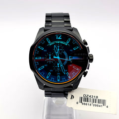 Diesel DZ4318 Black Mens Watch Stainless Steel Black Iridescent Dial