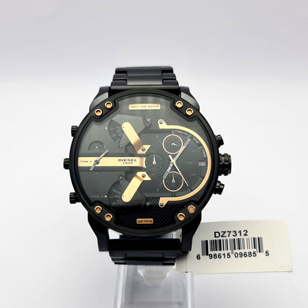 Diesel DZ7312 Mens Watch Stainless Steel Black With Gold Dial
