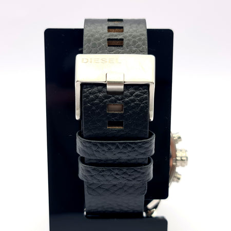 Diesel Mens Watch DZ7313 XL Black Leather Strap With Black Dial