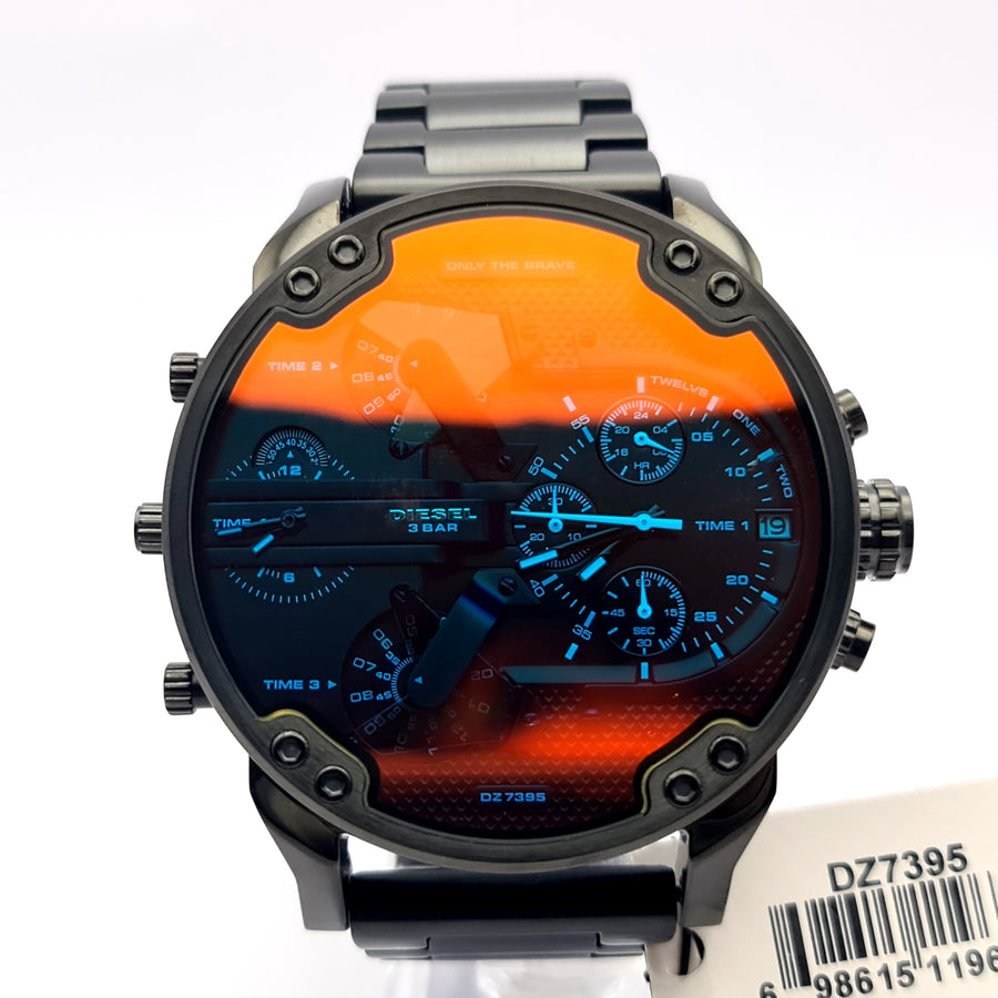Diesel DZ7395 Black Stainless Steel Iridescent Dial Mens Watch