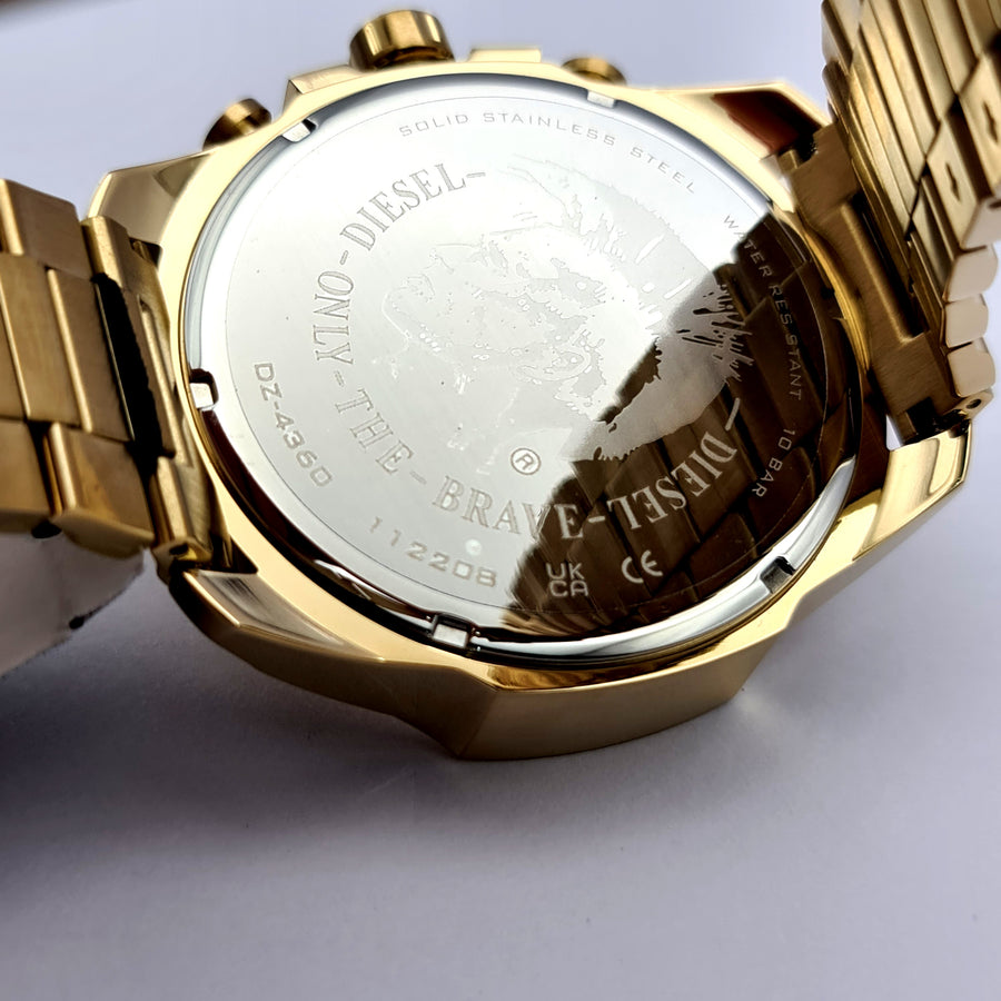 Diesel DZ4360 Mens Watch Stainless Steel Gold Dial