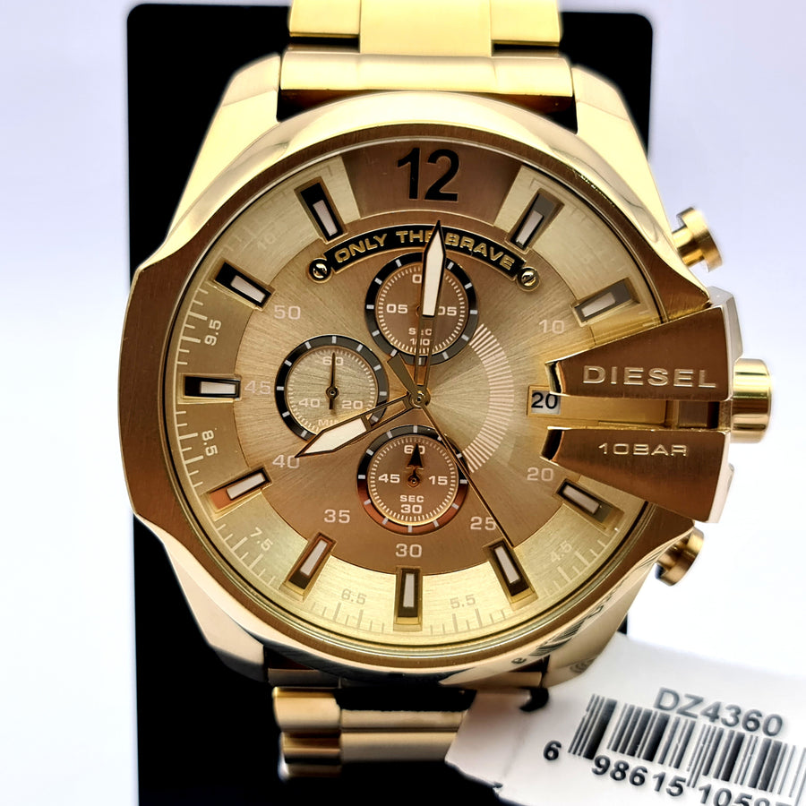 Diesel DZ4360 Mens Watch Stainless Steel Gold Dial