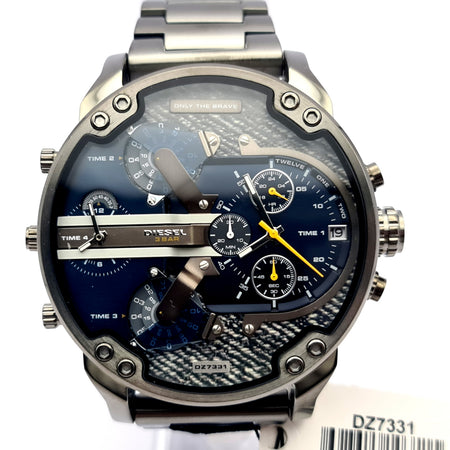 Diesel DZ7331 Grey Stainless Steel With Blue Dial Mens Watch