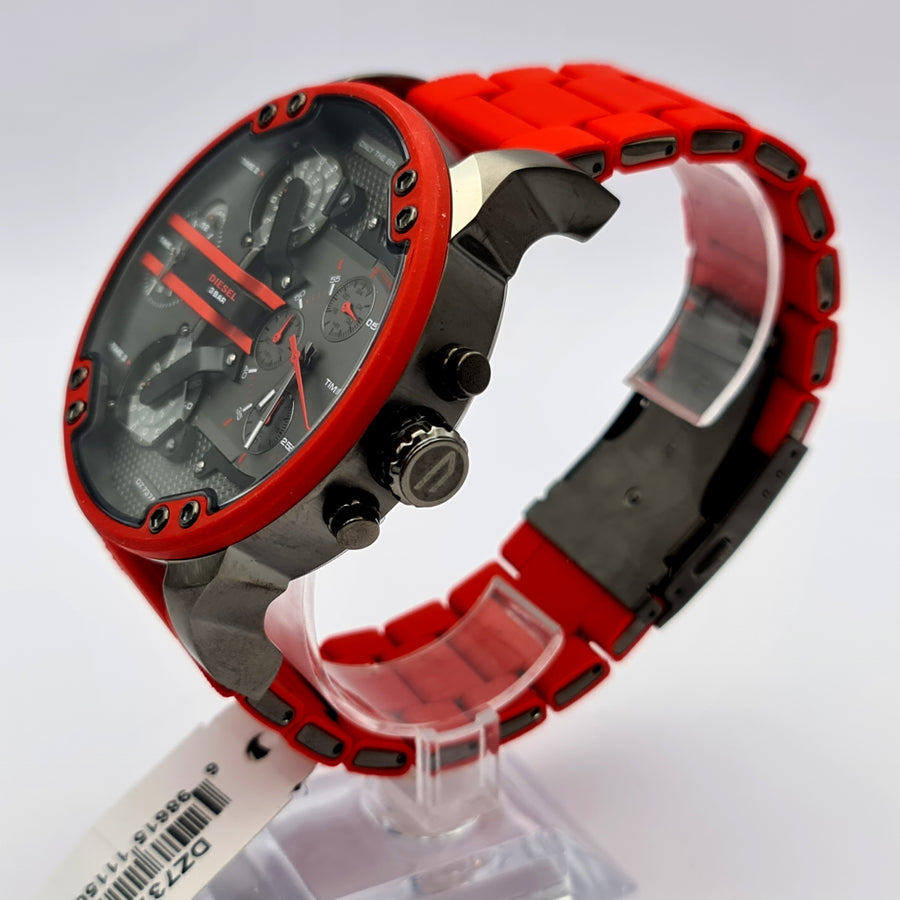 Diesel DZ7370 Red Rubber Strap With Grey Dial Men's Watch