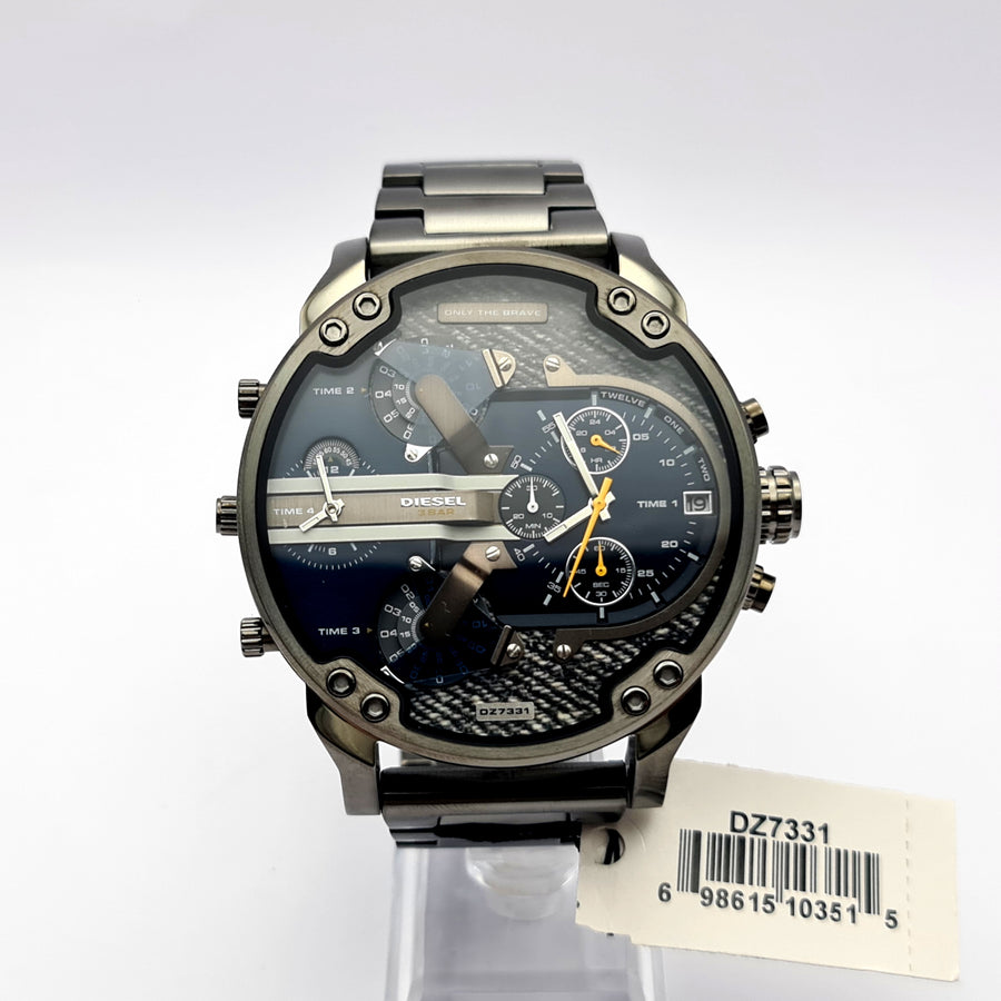 Diesel DZ7331 Grey Stainless Steel With Blue Dial Mens Watch