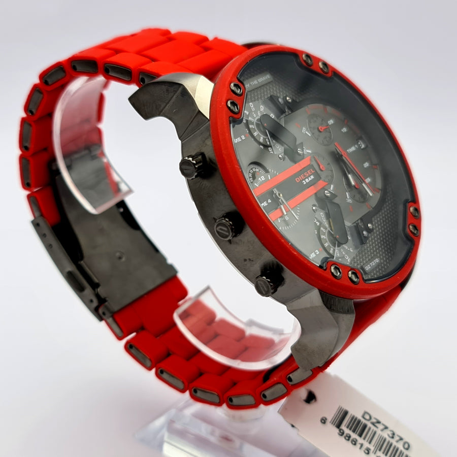 Diesel DZ7370 Red Rubber Strap With Grey Dial Men's Watch
