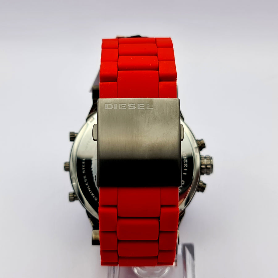Diesel DZ7370 Red Rubber Strap With Grey Dial Men's Watch