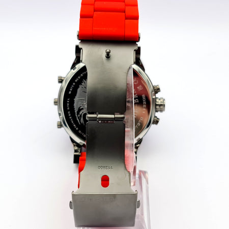 Diesel DZ7370 Red Rubber Strap With Grey Dial Men's Watch