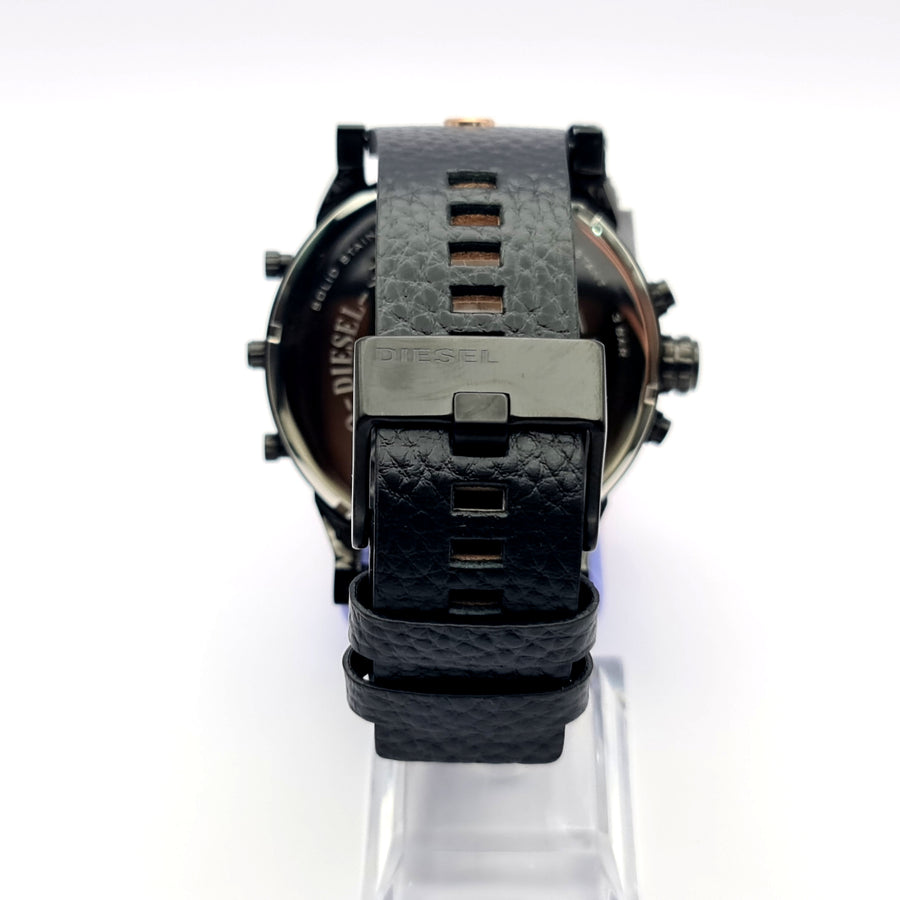 Diesel DZ7350 Leather Strap With Black Dial Men's Watch
