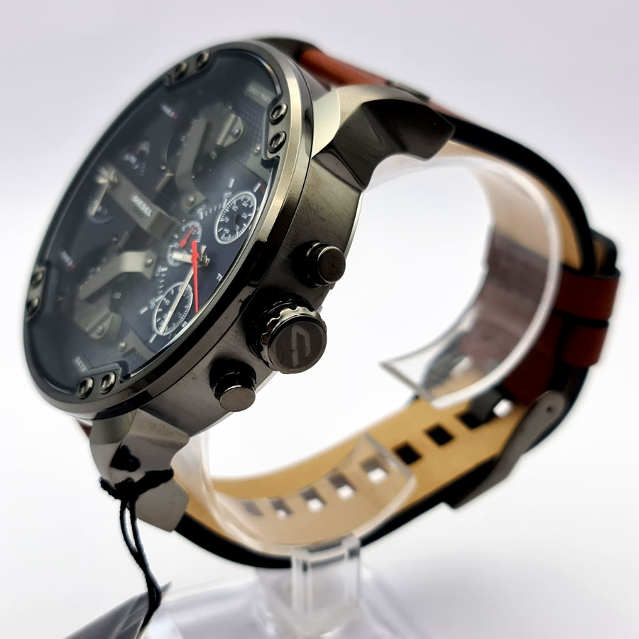 Diesel DZ7314 Mens Watch Brown Leather Strap With Blue Dial