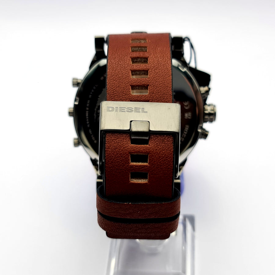 Diesel DZ7314 Mens Watch Brown Leather Strap With Blue Dial