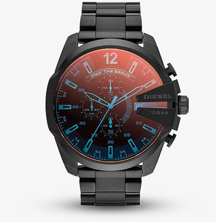 Diesel DZ4318 Black Mens Watch Stainless Steel Black Iridescent Dial