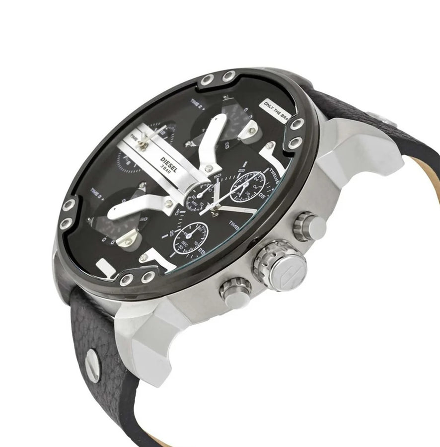 Diesel DZ7313 Black Leather Watches For Men