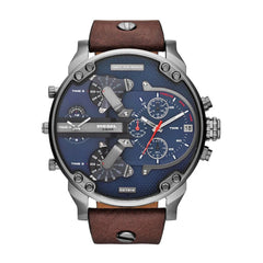 Diesel DZ7314 Mens Watch Brown Leather Strap With Blue Dial