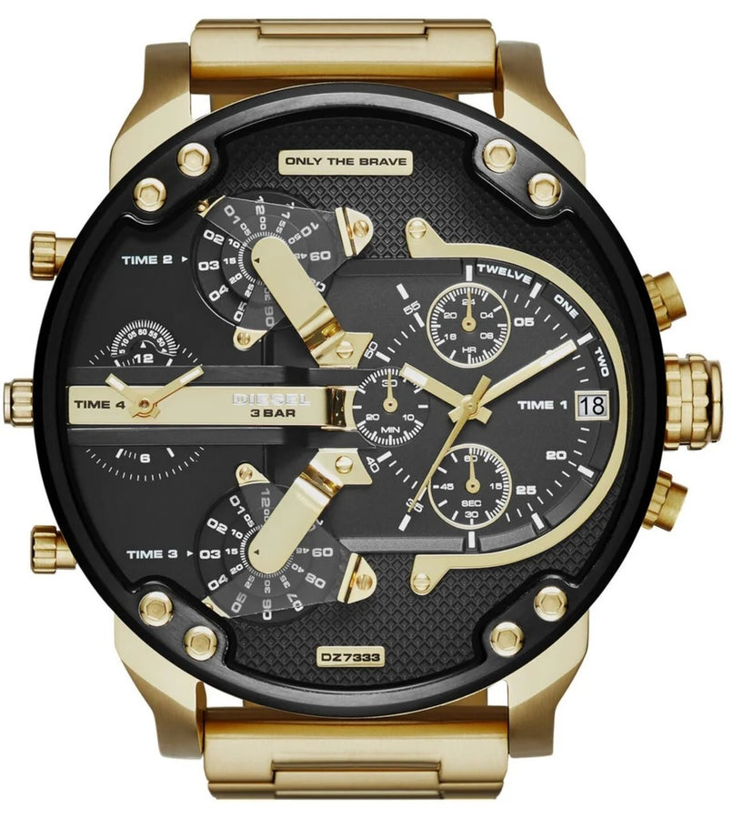 Diesel DZ7333 Gold Stainless Steel With Black Dial Mens Watch