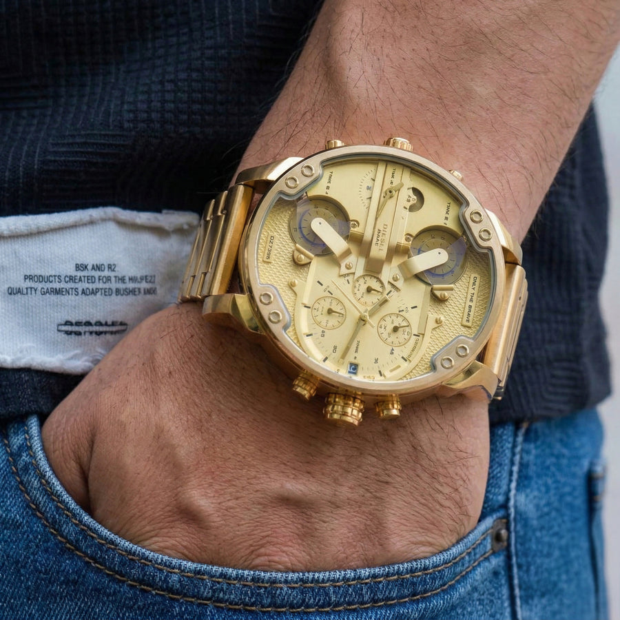 Diesel DZ7399 Gold Stainless Steel Gold Dial Mens Watch