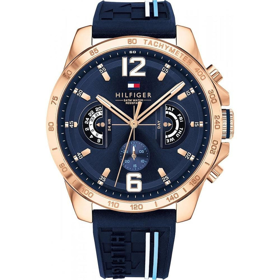 Tommy Hilfiger 1791474 Mens Watch Blue Rubber Strap With Blue Dial
