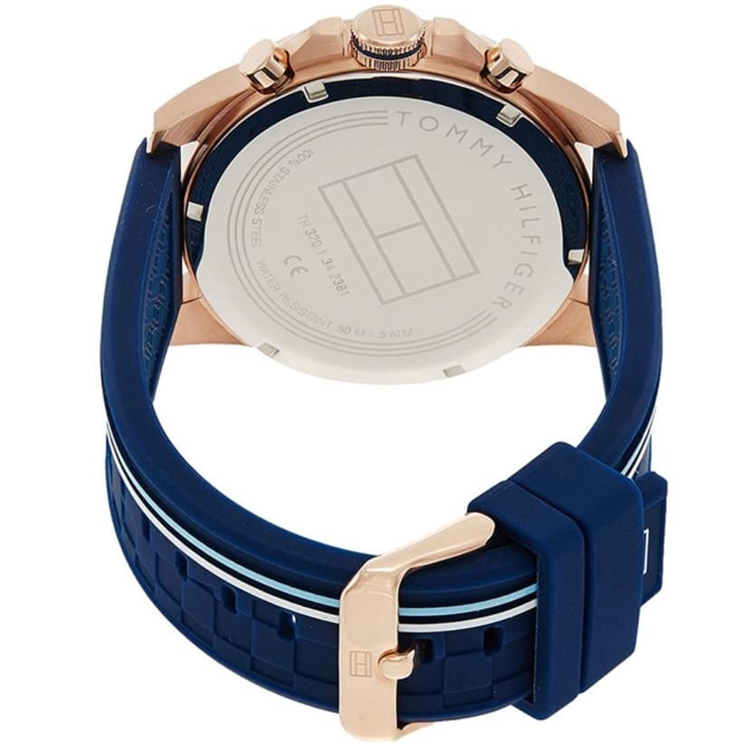 Tommy Hilfiger 1791474 Mens Watch Blue Rubber Strap With Blue Dial