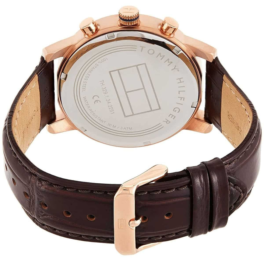 Tommy Hilfiger 1791399 Brown Leather Strap With Blue Dial Watch For Men