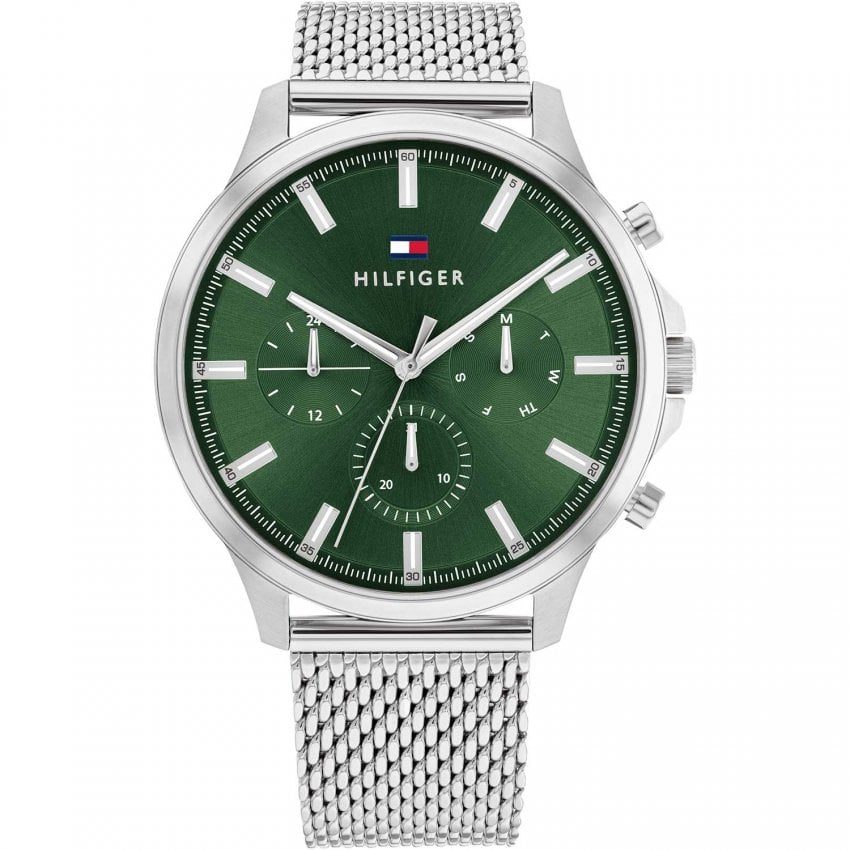 Tommy Hilfiger 1710499 Stainless Steel Mesh Band With Green Dial Watch For Men