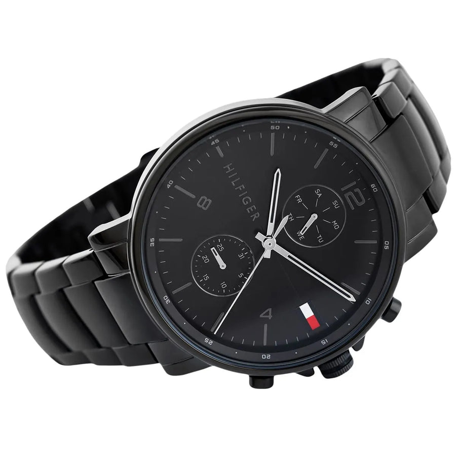 Tommy Hilfiger 1710414 Black Stainless Steel Strap With Black Dial Watch For Men