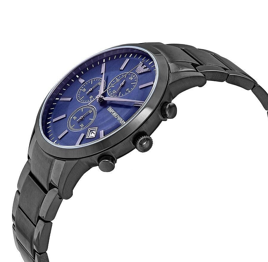 Emporio Armani AR11215 Grey Stainless Steel Strap With Blue Dial Watch For Men
