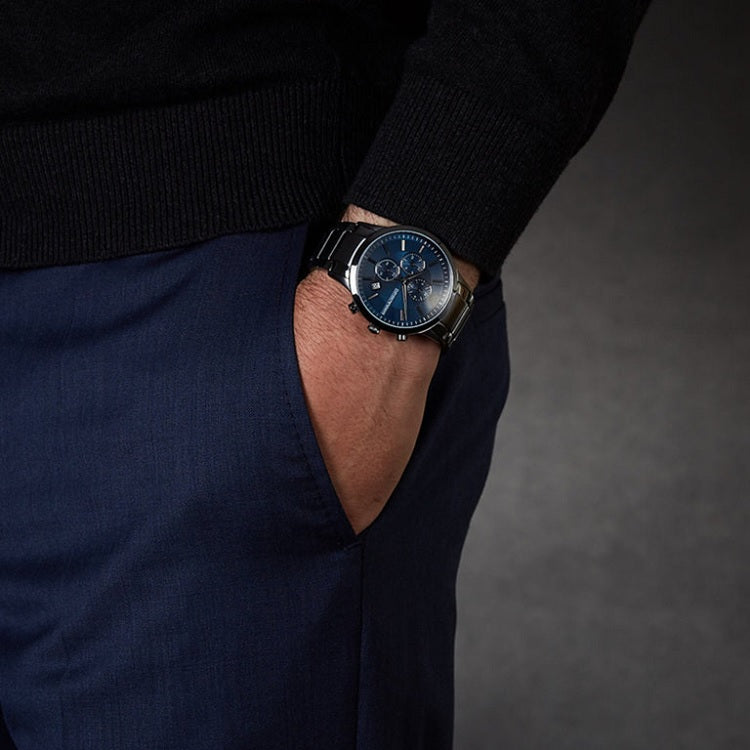 Emporio Armani AR11215 Grey Stainless Steel Strap With Blue Dial Watch For Men