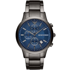Emporio Armani AR11215 Grey Stainless Steel Strap With Blue Dial Watch For Men