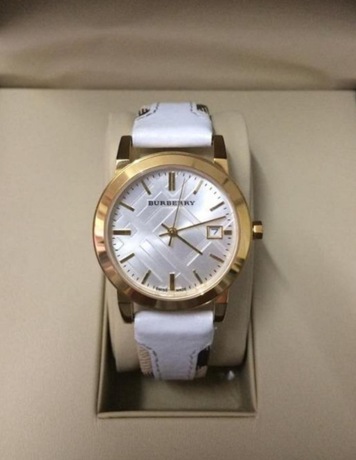 Burberry BU9110 Womens Watch Leather Strap And White Dial